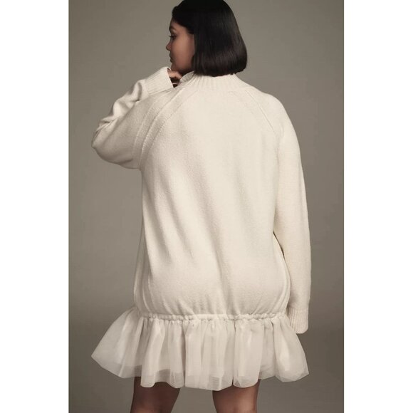 NWT Size 2X -Anthro Long-Sleeve Turtleneck Tulle Twofer Mini Dress (NWT US$ 228) - Picture 5 of 16